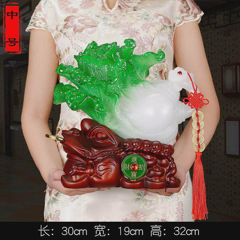 仿玉白菜百财摆件家居玄关仿玉装饰树脂工艺品公司新店开业礼品
