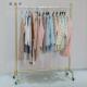 店可移动货架陈列架带滑轮 龙门挂衣架童装 金色服装 店展示架落地式