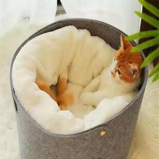 创意网红小猫窝深度睡眠舒适宠物窝定制保暖四方毛毡猫窝冬季