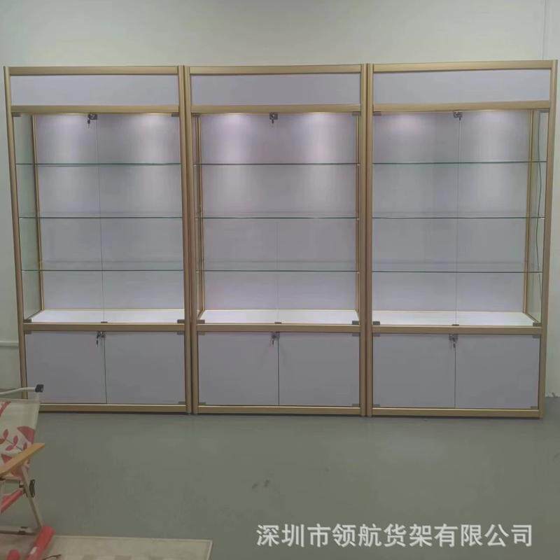 定制展柜钛合金玻璃柜样品展示柜博古架产品展示架会展礼品展架