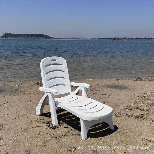 户外酒店庭院游泳池温泉折叠塑料躺椅沙滩椅海滨浴室沙滩床躺椅子