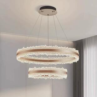 现代轻奢风客厅吊灯高级感餐厅主灯2024圆形新款大气主厅灯饰