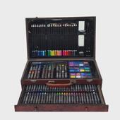 画笔套装 140木盒彩铅蜡笔绘画套装 油画棒小学生学习用品儿童套装