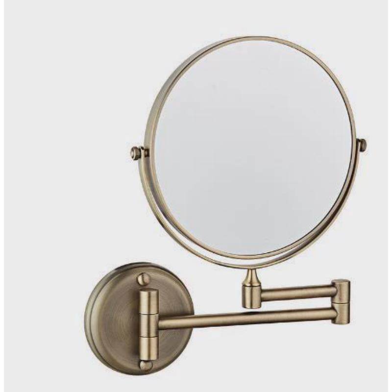 折叠化妆镜浴室防雾镜厕所挂墙卫生间单面伸缩镜子3倍放大镜壁挂