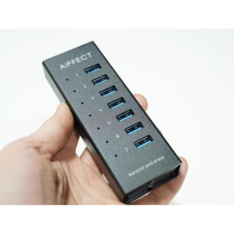 出口AIFFECT 7口USB3.0分线器电脑usb扩展hub拓展坞集线转换器