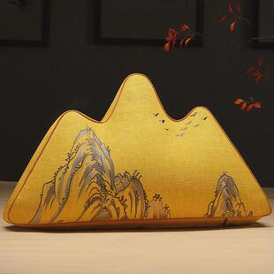 靠山靠枕中式异形抱枕客厅沙发座椅靠垫高档中国风山形腰枕靠背垫