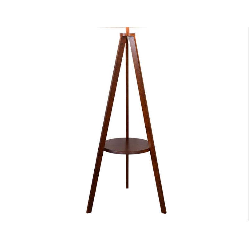 厂家直供led落地灯卧室客厅书房木艺三角置物落地台灯三角落地灯