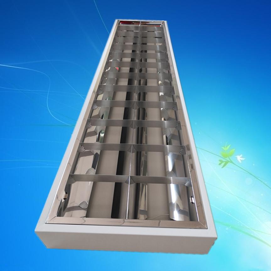 t82*40w格栅灯300*1200灯盘镜面铝格栅灯t8灯盘明装日光灯