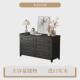 iyr7美式 实木斗柜主卧床尾柜靠墙黑色复古五六斗柜小立柜子储物收