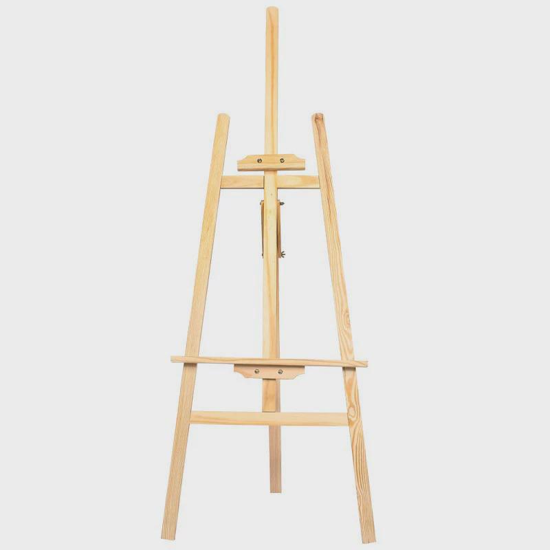1.45米黄松木画架写生广告展示架美术素描油画画架折叠榉木桌面