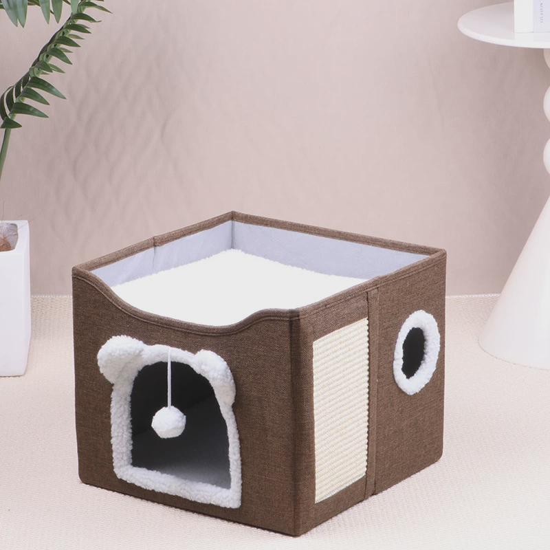 电商热销宠物猫窝折叠冬季保暖四季通用封闭式易清理双层设计