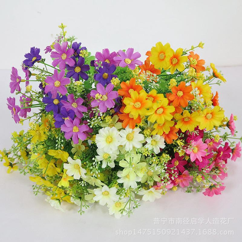 28头跳兰菊小雏菊7叉跳舞菊仿真花装饰花绢花假花仿真植物跳兰菊