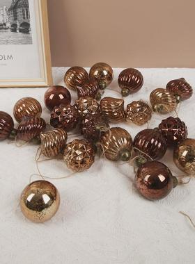 圣诞球串高透明球玻璃球灰色球节日玻璃球礼品创意装饰装饰品吊球