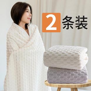 浴巾情侣款 比纯棉全棉吸水男女家用大人不掉毛裹巾 一对装 2024新款