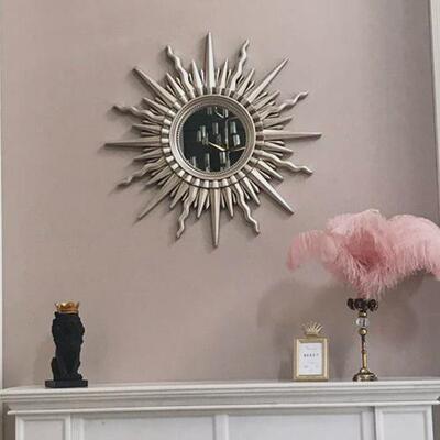 eq4f欧式餐厅客厅太阳神装饰镜玄关镜子壁炉挂墙面装修镜框壁饰挂