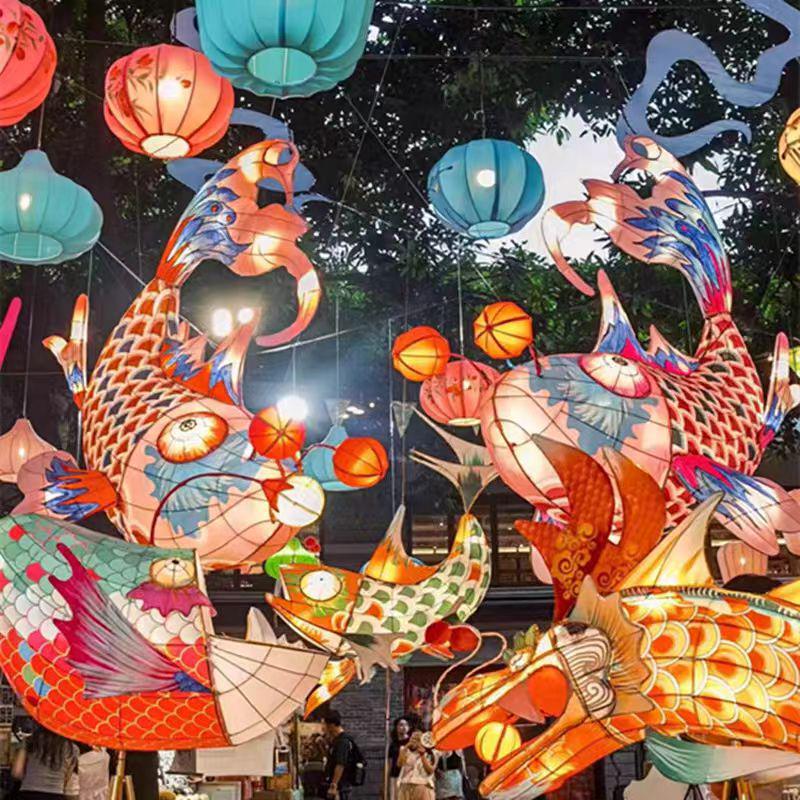 热销户外灯会庙会树灯笼景区挂不夜城节日新春吊灯串装饰元宵花灯