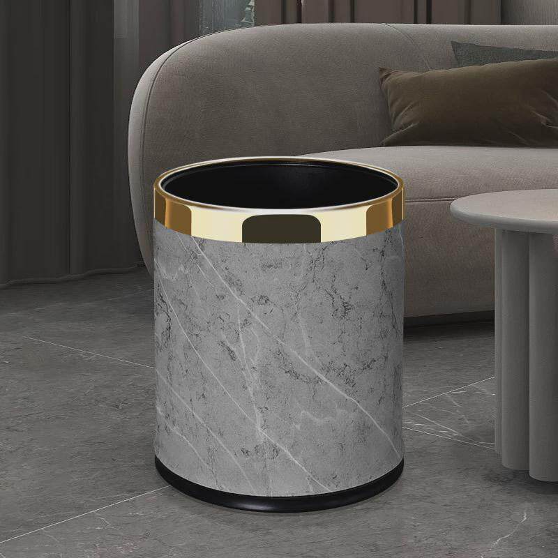 大容量家用双层垃圾桶高颜值客厅厨房无盖皮革大理石纹方形垃圾篓
