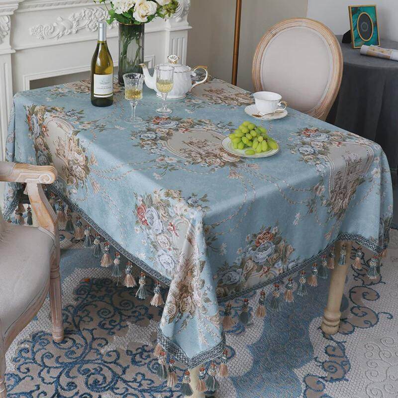 欧式餐桌桌布轻奢高级感长方形家用布艺茶几台布高端奢华2023新款