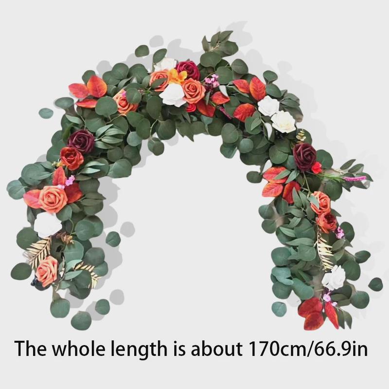 跨境藤藤条玫瑰婚礼桌面楼梯大门装饰2024新款高级感玫瑰仿真花曼