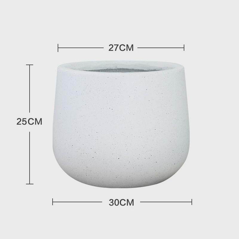 北欧简约水泥花盆黑色客厅落地圆形盆栽盆器超大号创意白色种树盆