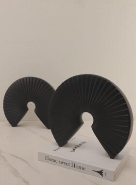 北欧海浪扇子工艺品树脂摆设客厅电视柜样板房展示柜摆件软装饰品