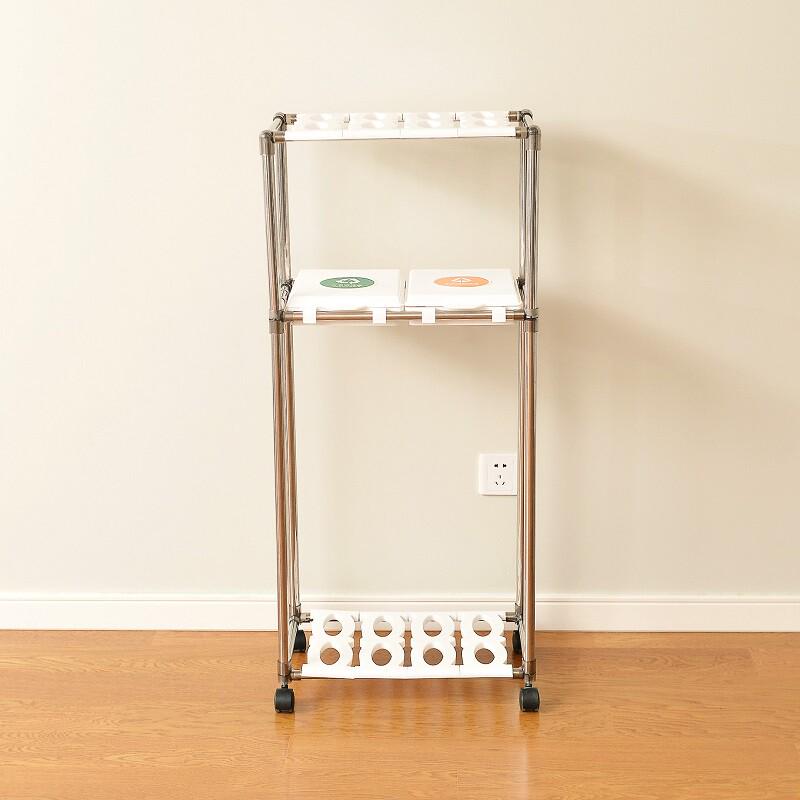 8y塑料袋公司干湿分离3分4分类带轮分类垃圾桶家用挂架简易多层架