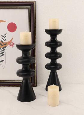 简约现代轻奢创意树脂蜡烛台摆件客厅茶几样板房书房家居软装饰品