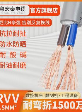耐高柔性拖链电缆线2345多芯trvv弯折0.30.50.75平方信号线