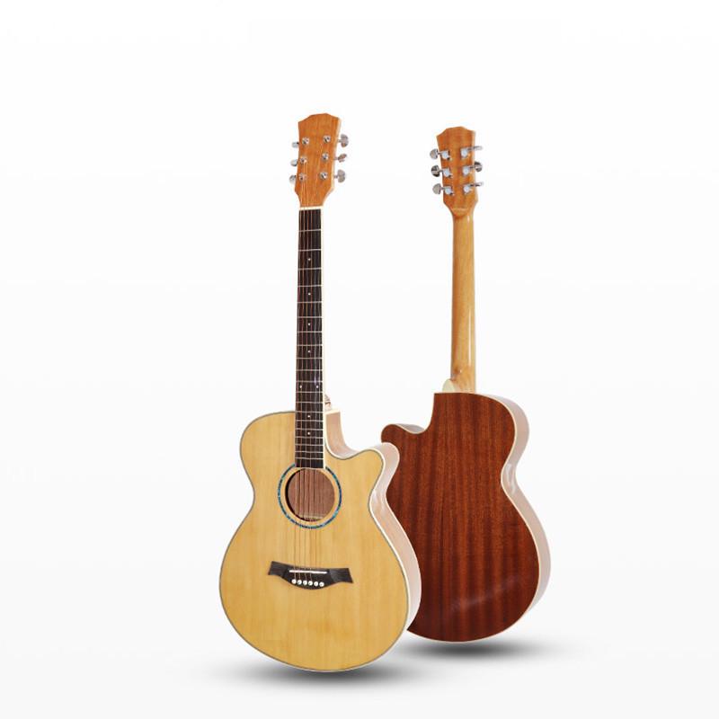 吉他工厂直销40寸木吉他民谣云杉沙比利木包边出口外贸批发guitar