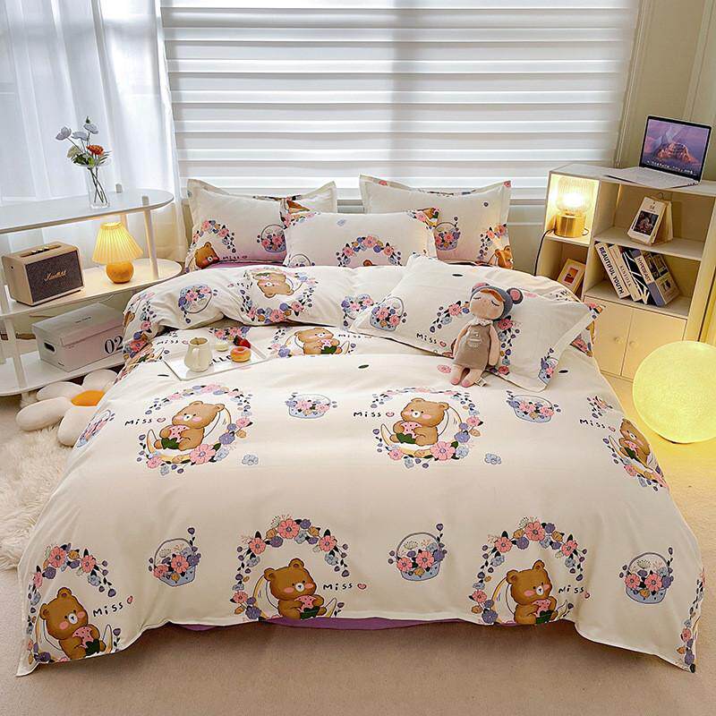 公主风床上用品四件套跨境网供1.8m床单被套双人宿舍三件套4代付