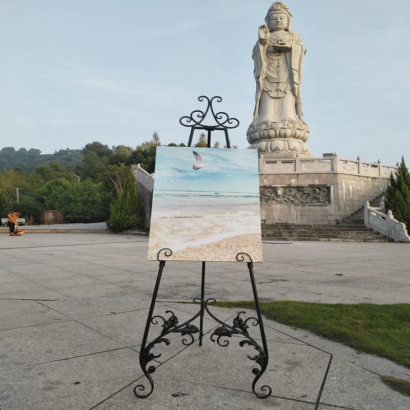 bl欧式金属油画架折叠迎宾展板支架铁艺相框托架落地广告牌婚庆画