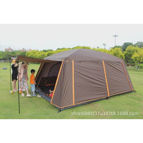 两室一厅防暴雨野营帐篷3-6-12人露营野餐遮阳大帐篷096全包