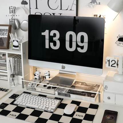 电脑增高架宿舍桌面收纳亚克力台式办公室笔记本桌上置物架