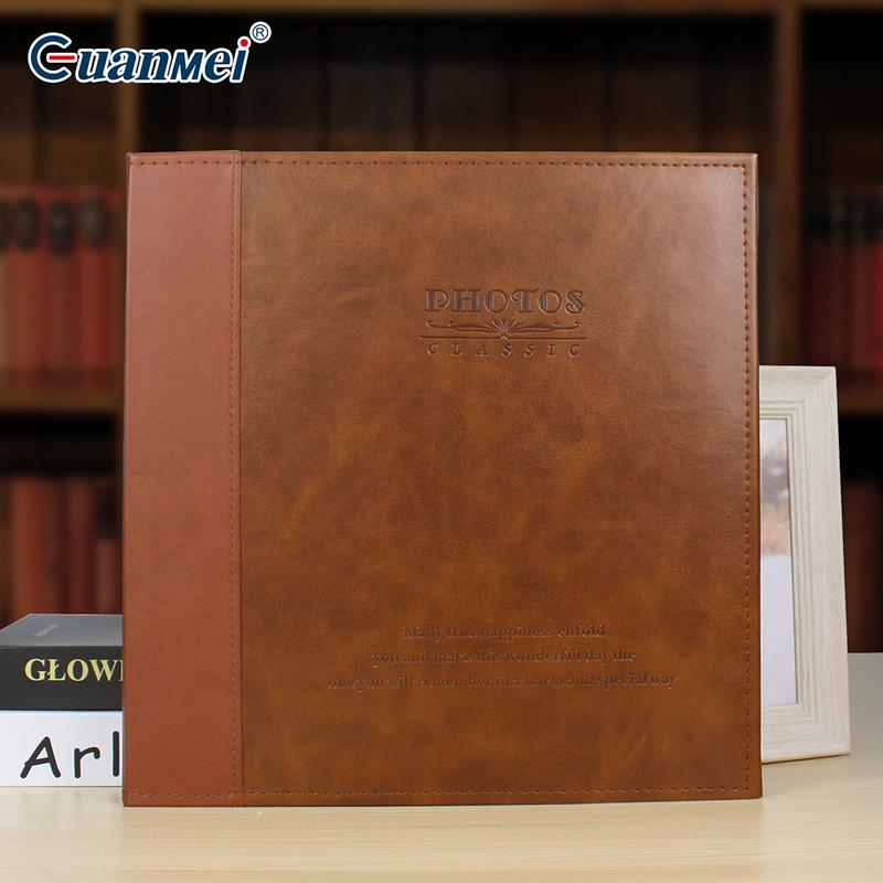 广美纪念册高档皮质相册自粘式厂家12寸复古创意相簿覆膜相册diy