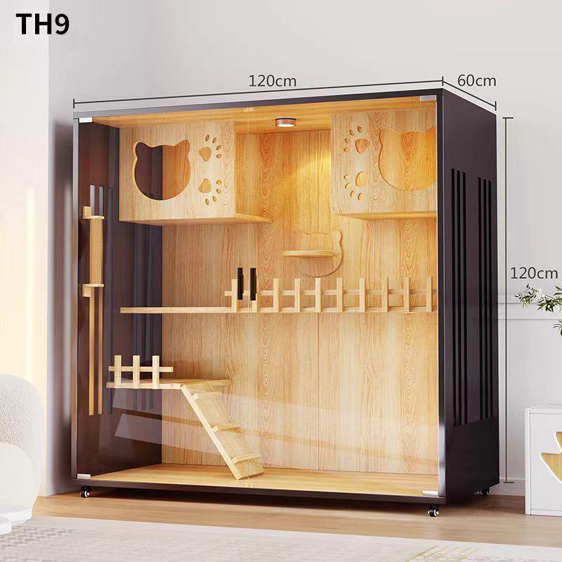 热销猫别墅家用实木大空间防水号豪华猫笼猫舍室内猫窝全景笼猫柜