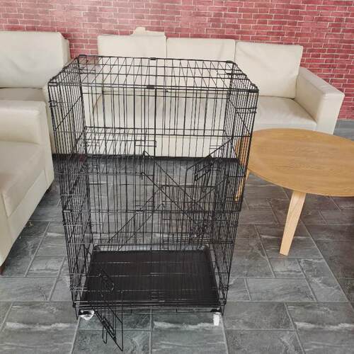 加粗铁丝免安装猫窝双层猫笼狗笼大中小型犬狗折叠宠物笼狗猫别墅