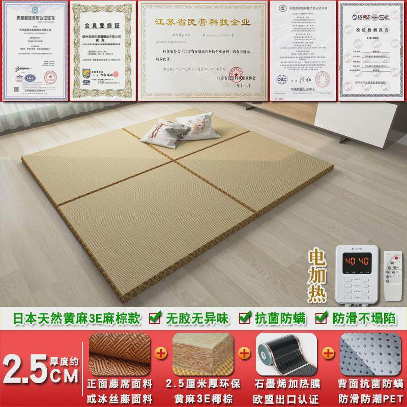 电加热榻榻米垫子椰棕床垫塌塌米加热踏踏米地垫电热炕垫可定
