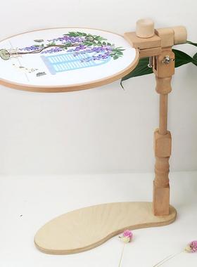 精选可调节榉木座式绣花架时尚多功能家用刺绣通用辅助绣具