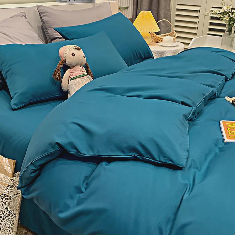 ki9s冰丝被套三件套床上四件套宿舍床单春秋水洗棉单人被罩被单用