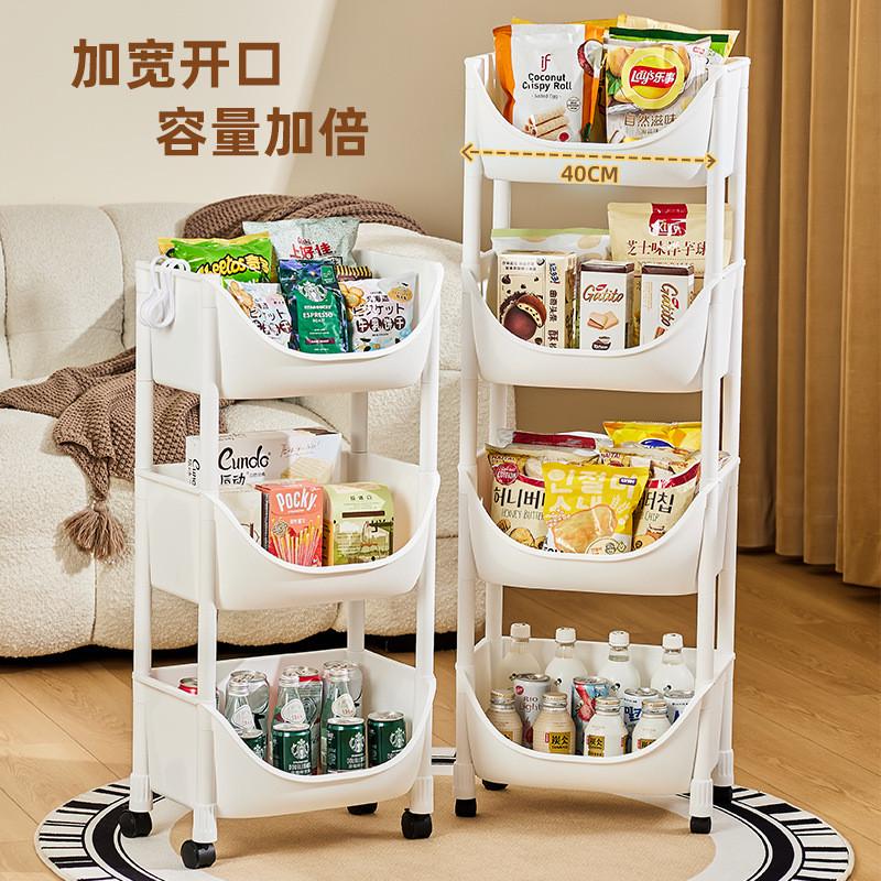 儿童玩具收纳储物架小推车落地带零食卧室移动轮整理架客厅浴厂家