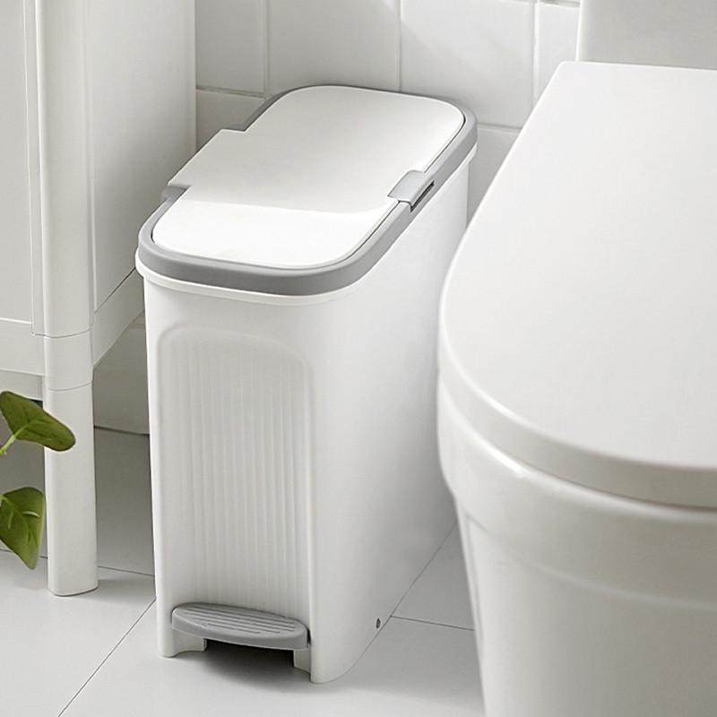 垃圾桶厕所厕纸卫生间专用新款按压式有盖用客厅窄夹缝带盖纸篓