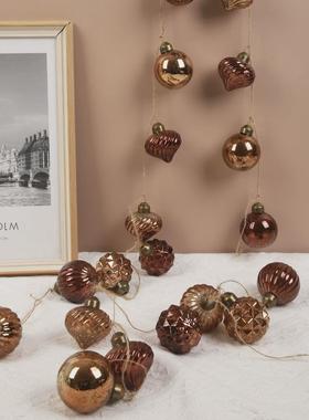 圣诞球串高透明球装饰品灰色球节日装饰礼品创意玻璃球玻璃球吊球