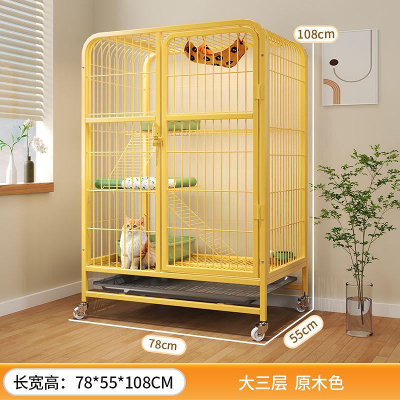 二层室内猫别墅猫笼子家用超大自由空间防外溅猫屋舍猫窝猫咪笼