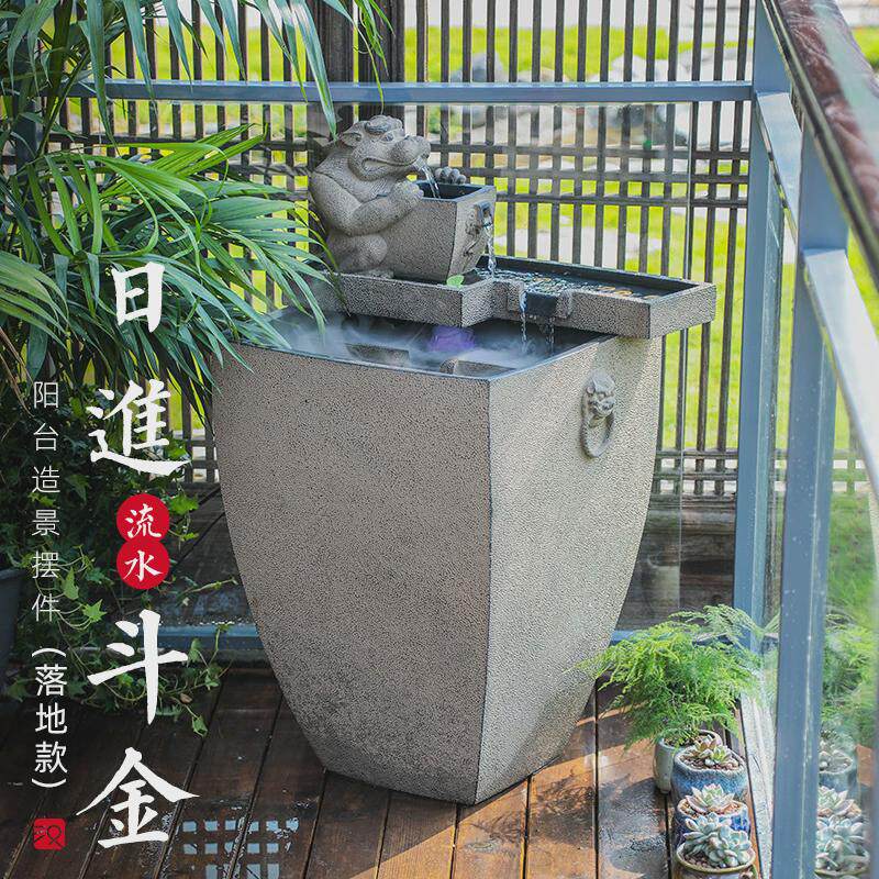 汉韵堂落地招财阳台流水摆件客厅书房电视柜旁边循环水喷泉水景观