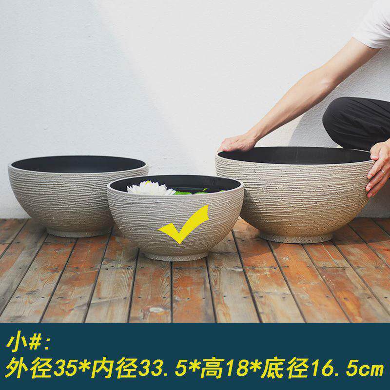 古法老式养碗莲的专用盆睡莲缸大水缸花盆鱼缸庭院金鱼缸树脂加厚