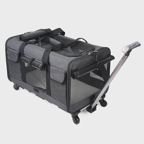 宠物拉杆箱两厢万向轮新款大容量外出便携两只装猫包可折叠宠物包