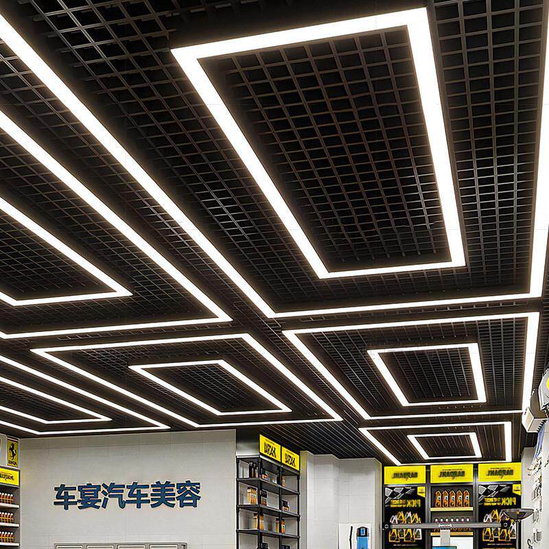 led长方形吊灯办公室长条灯前台商场超市店铺会议室超亮 商业吊灯