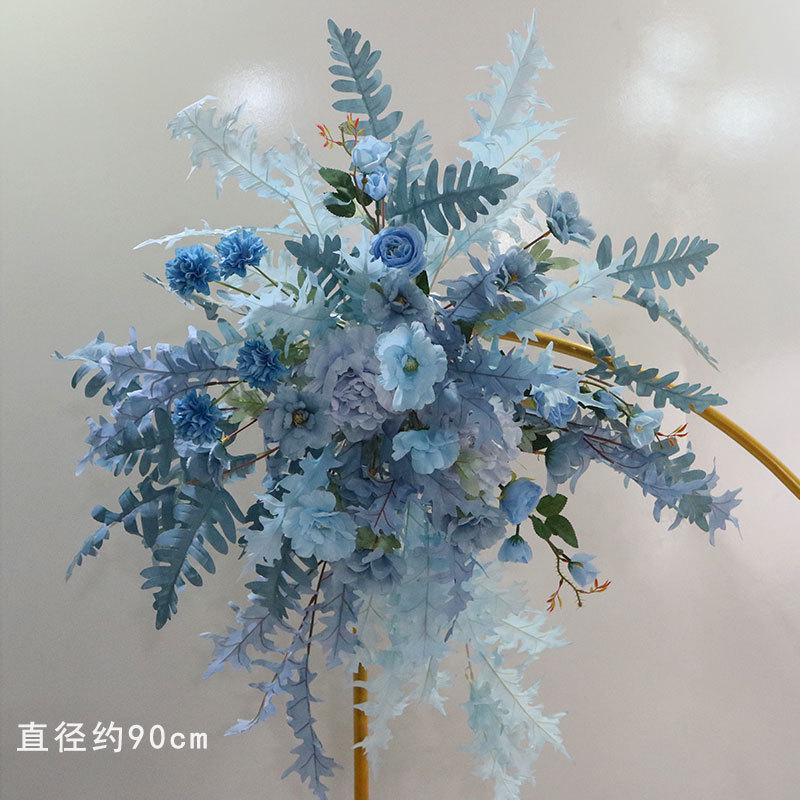 中式婚庆路引牡丹花点背景挂花摆件花艺布置婚礼装饰迎宾花柱拱门