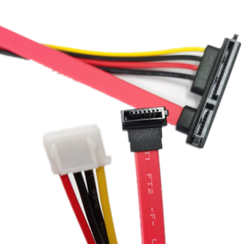 SATA 7+15P弯头电源线 点歌机 收款机硬盘电源数据一体线 XH2.54