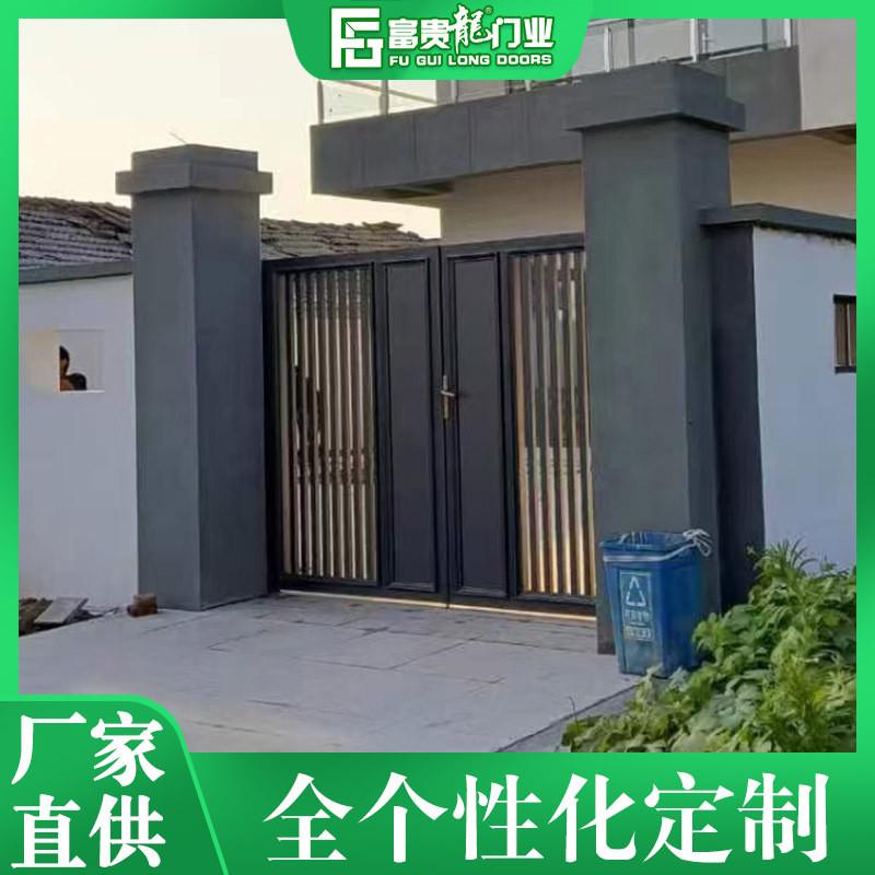 中式庭院铝艺大门别墅电动平开门小区商品楼自动遥控电动平移门